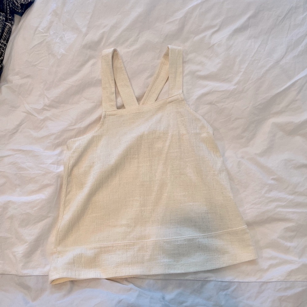 Madewell Cream Apron-style top